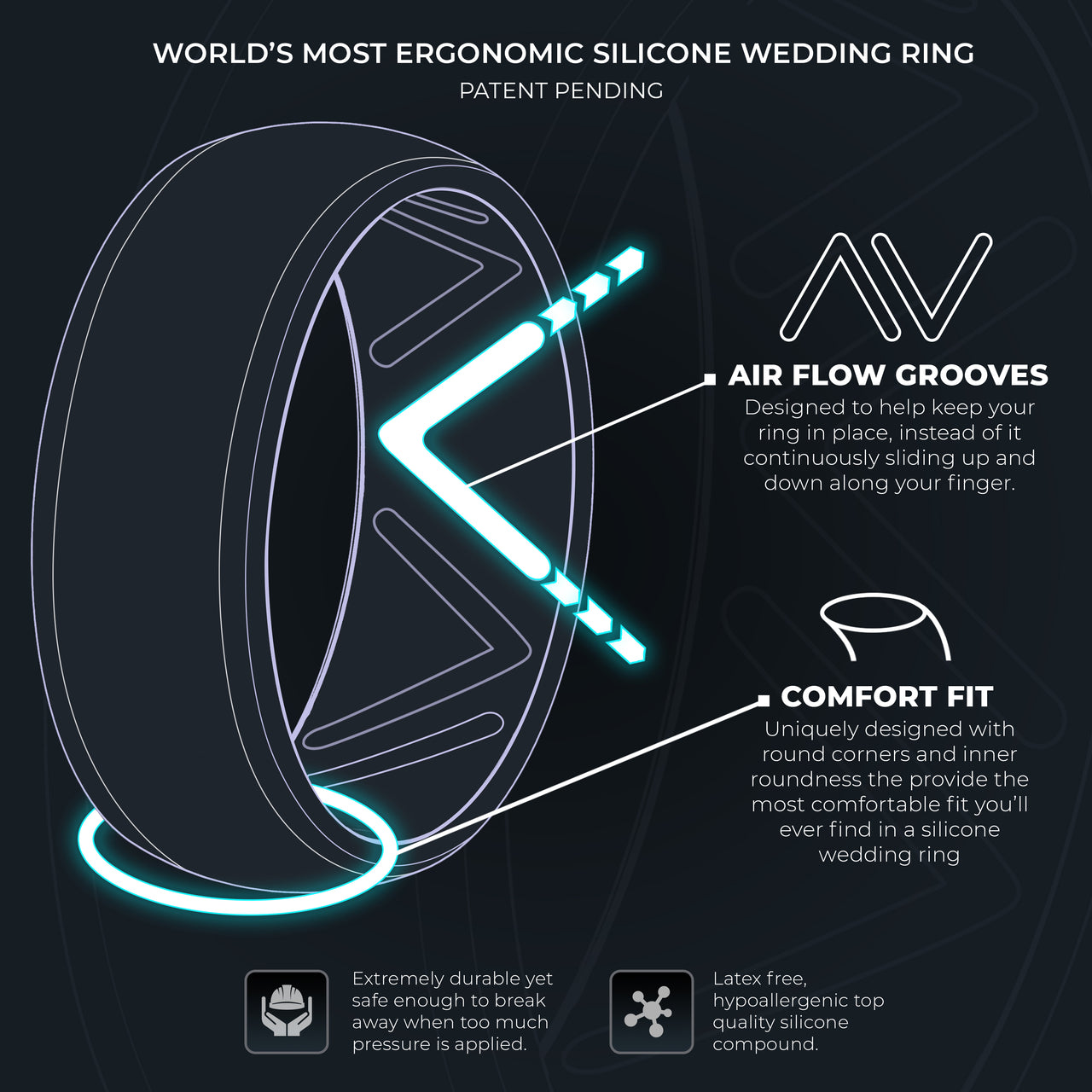 Men's Breathable Velocity - Silicone Ring