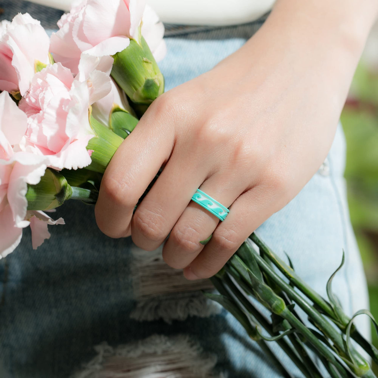 Women's Printed Aura 4  - Silicone Ring
