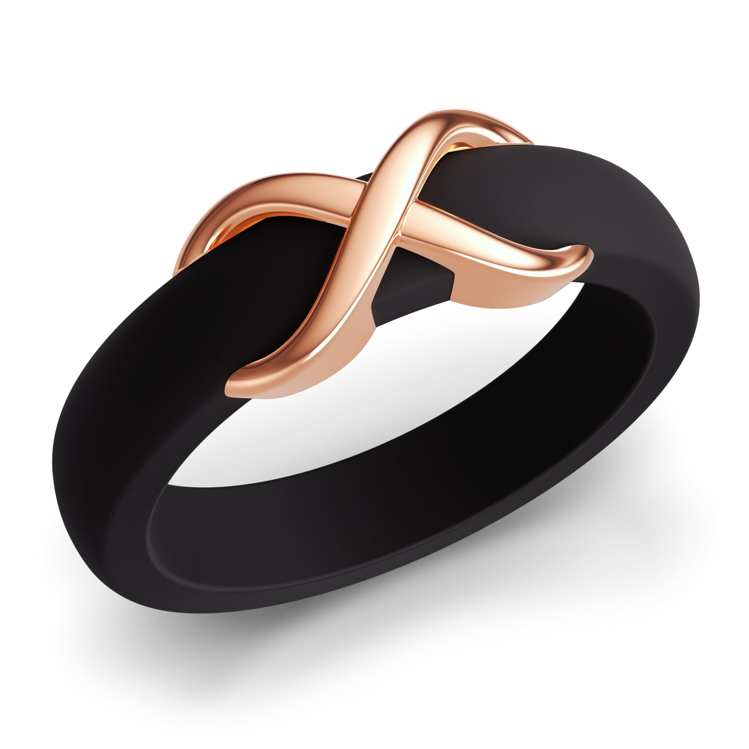 Women's Silicone Rings with Infinity Accent