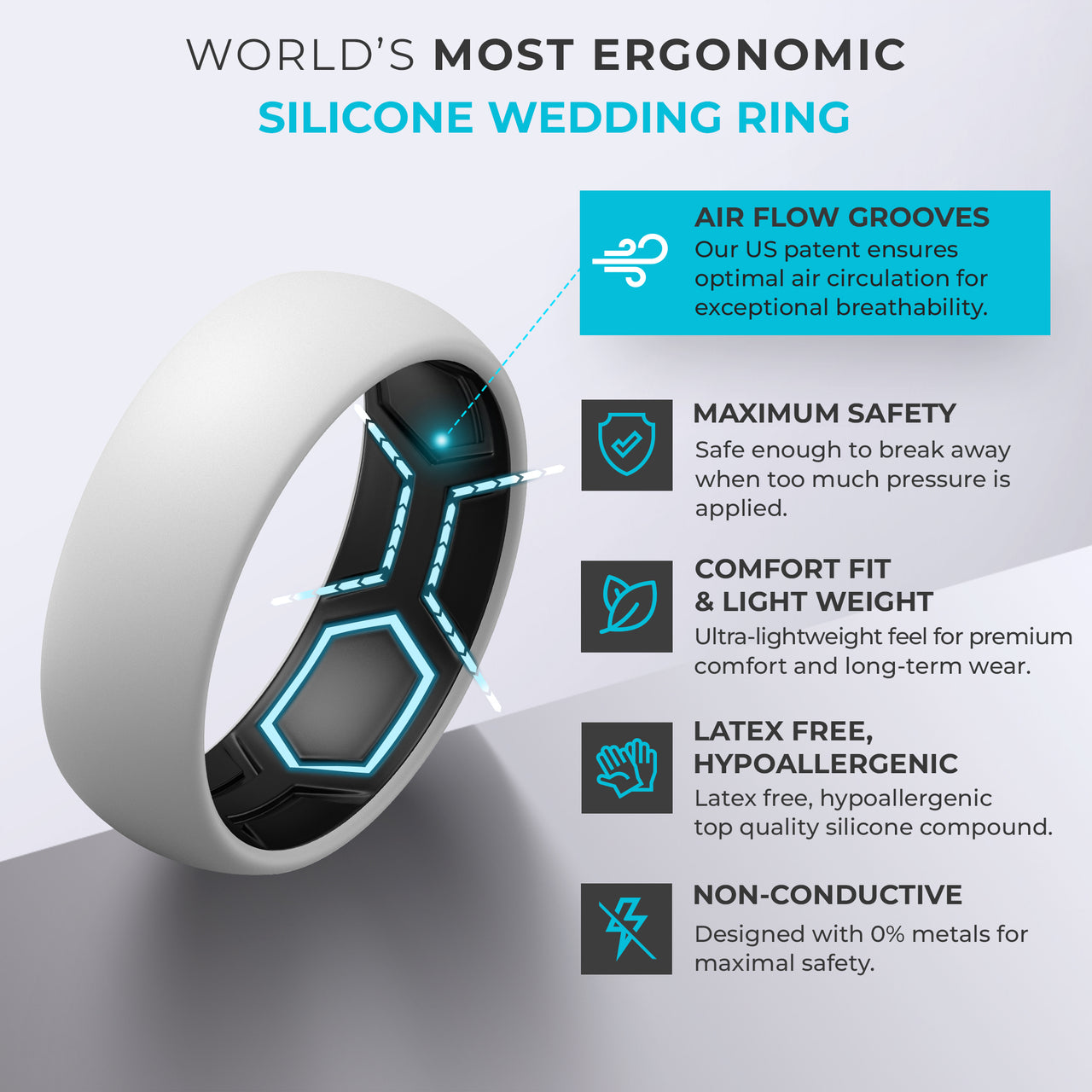 Breathable Men’s Silicone Ring