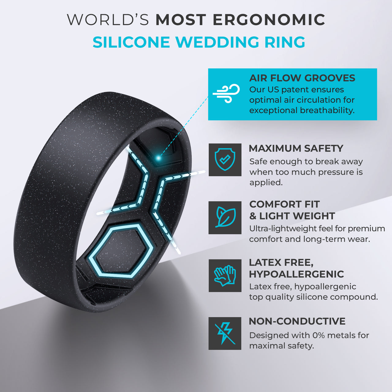 Breathable Men’s Silicone Ring