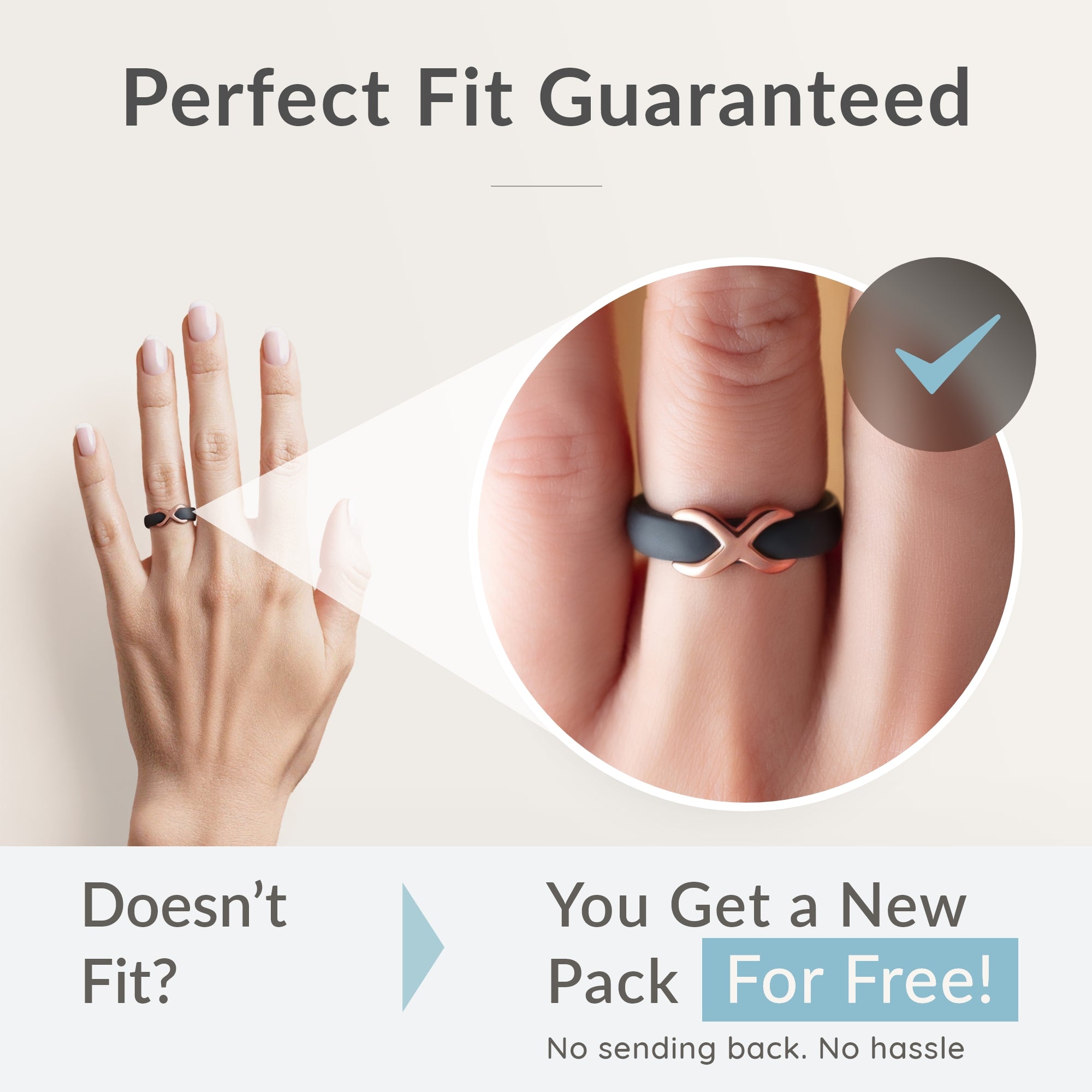 Women's Silicone Rings with Infinity Accent