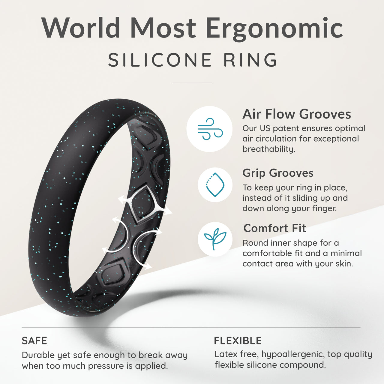Glyph Breathable Women’s Silicone Rings