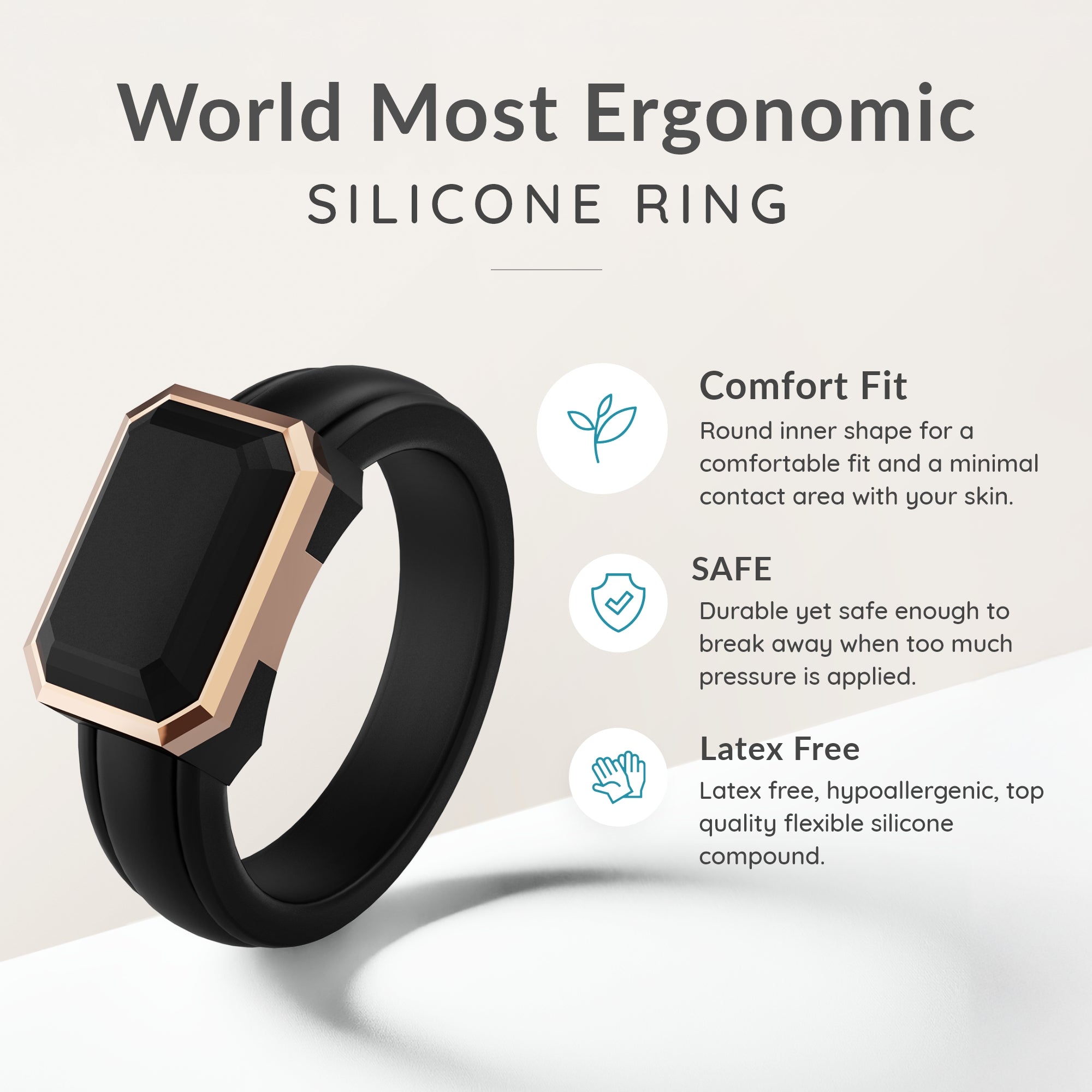 Trinity Stone Women's Silicone Rings