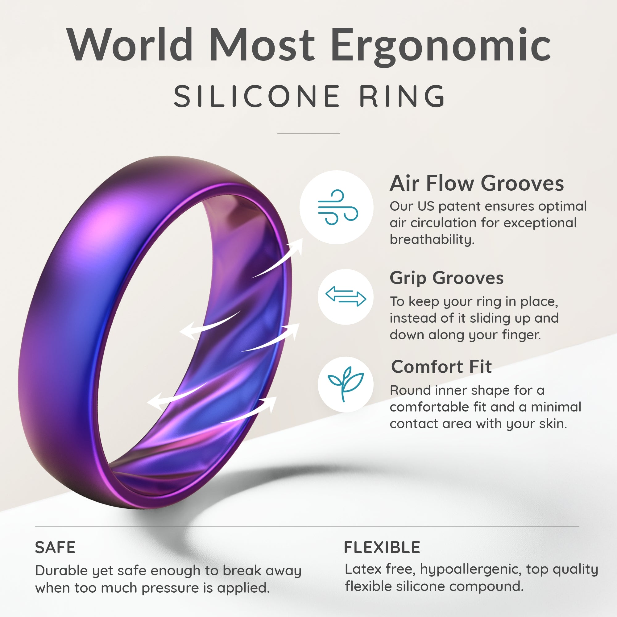 Wave Core Women's Silicone Rings