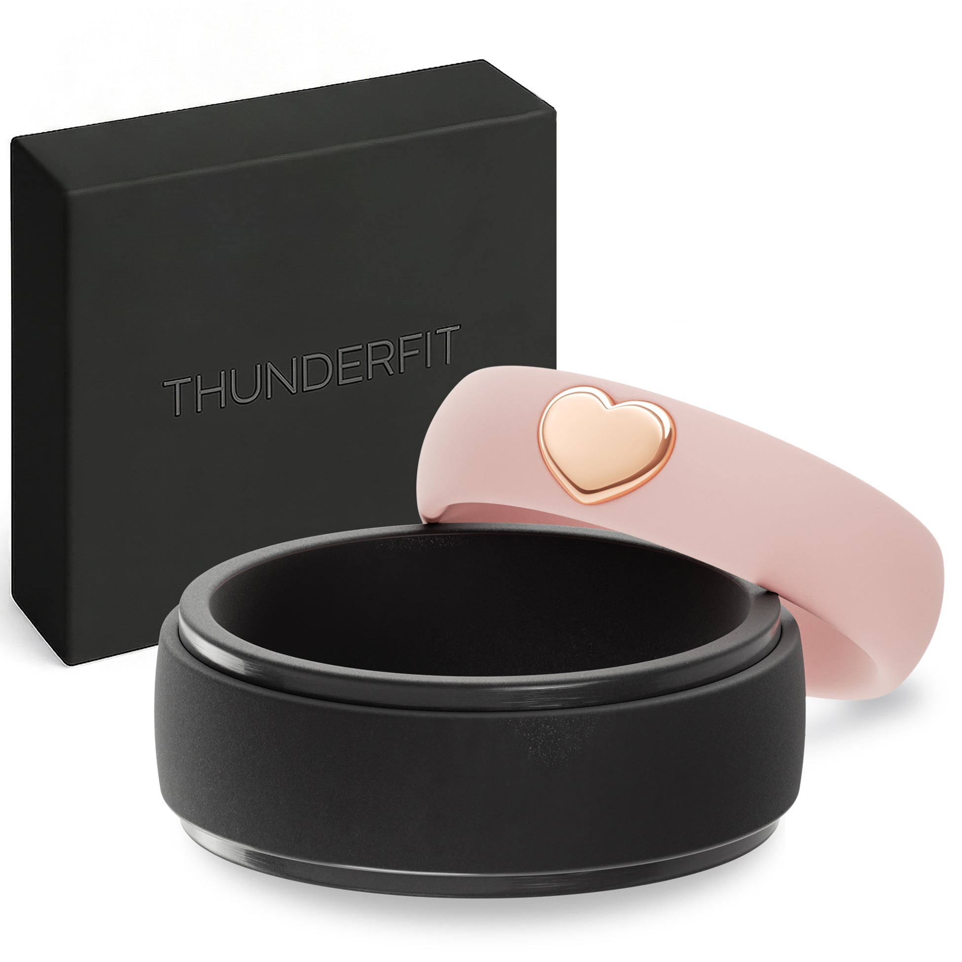 Couples Heart Silicone Rings