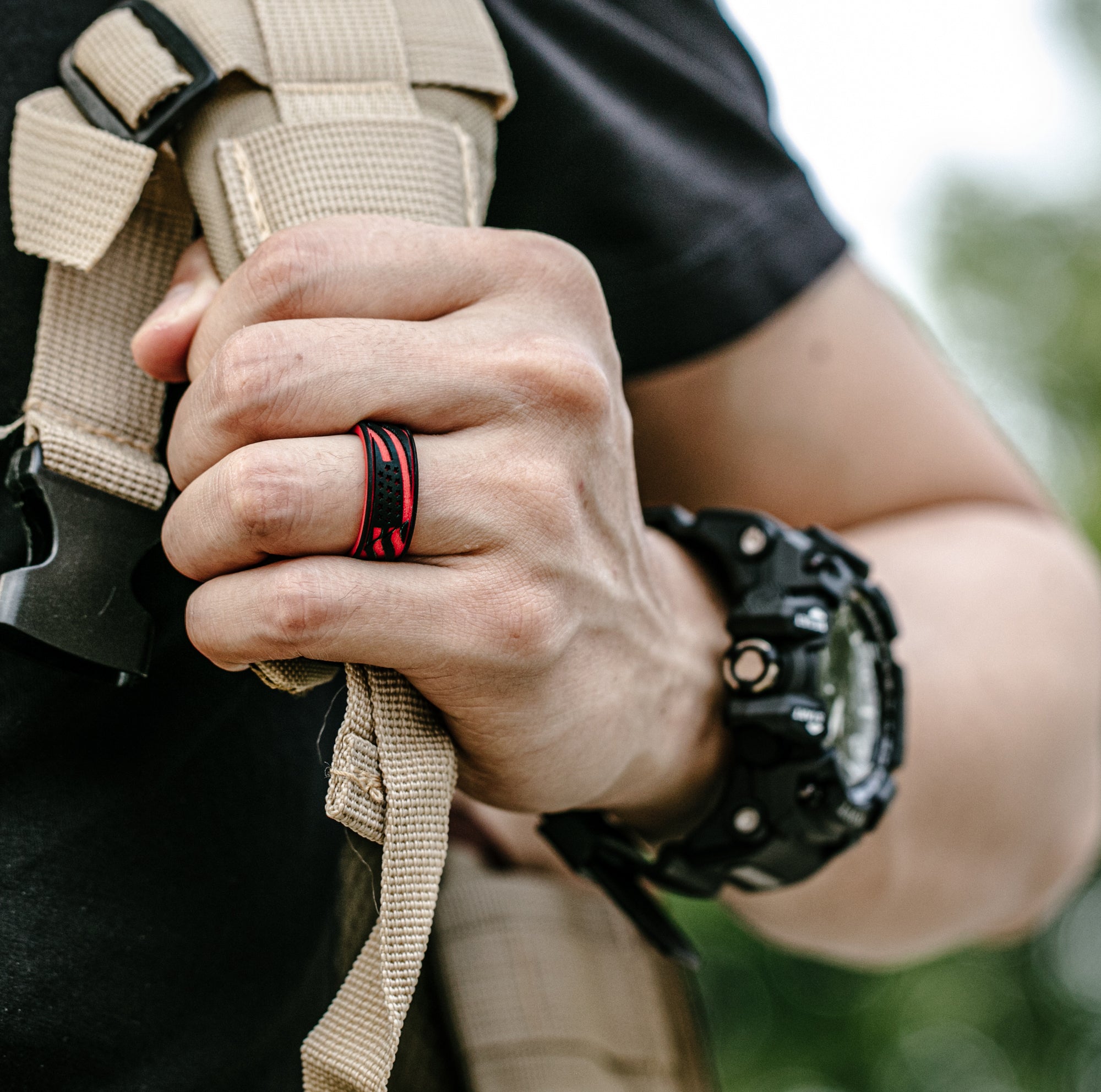 指輪・リング EOU STUDIO MENS HOLIDAY R3 Men's Printed Prime 2 - Silicone Ring – thunderfitrings
